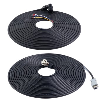 Frenli A6 ve A6H Serisi 17 bit servo motor için 10m(393,7") motor ve enkoder kablosu konnektör takımı