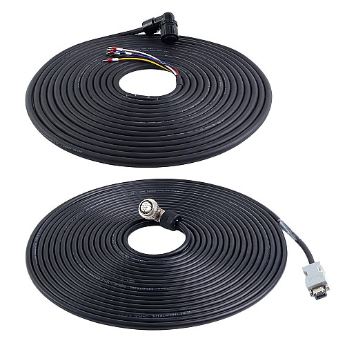 Frenli A6 ve A6H Serisi 17 bit servo motor için 10m(393,7") motor ve enkoder kablosu konnektör takımı - A6-10MB-10E-B | StepperOnline