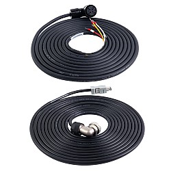 A6 ve A6H Serisi 17 bit servo motor için 5m(196,85") motor ve enkoder kablosu konnektör takımı