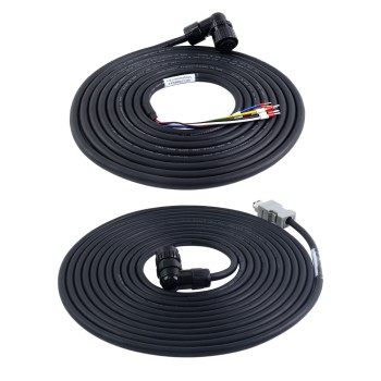 Frenli A6 ve A6H Serisi 17 bit servo motor için 5m(196,85") motor ve enkoder kablosu konnektör takımı