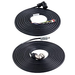 Frenli A6 ve A6H Serisi 17 bit servo motor için 5m(196,85") motor ve enkoder kablosu konnektör takımı