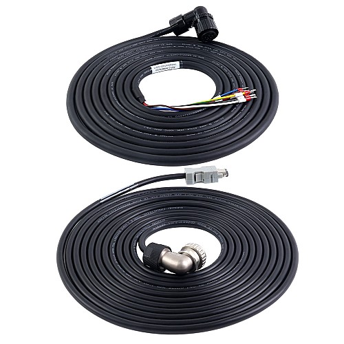 Frenli A6 ve A6H Serisi 17 bit servo motor için 5m(196,85") motor ve enkoder kablosu konnektör takımı - A6-5MB-5E-B | StepperOnline