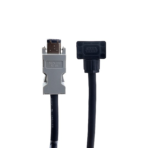 A6 Serisi 17-bit Frenli Servo Motor için 10 m (393,7") Motor ve Enkoder Kablosu ve Konnektör Kiti