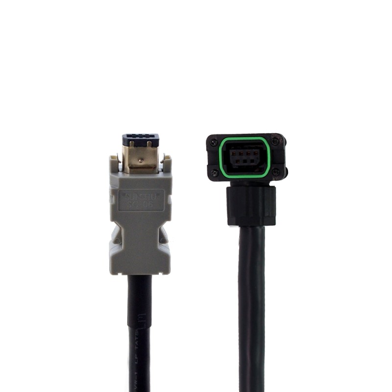 T6 ve T7 Serisi 23-bit Servo Motor için Konnektörlü 3m (118,11") Kodlayıcı Uzatma Kablosu