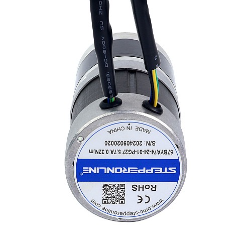 24V 101W Yuvarlak Dişli Fırçasız DC Motor 6,90Nm (977,12oz.in) 27:1 Yuvarlak Planet Dişli Kutusu - 57BYA74-24-01-PG27 | StepperOnline