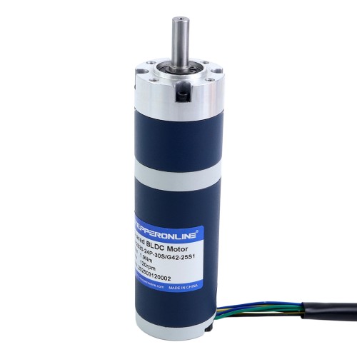 24V 30W 120RPM Dişli Fırçasız DC Motor 1,90Nm (269,06oz.in) 25:1 Planet Dişli Kutusu