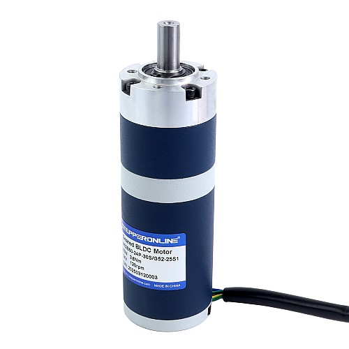 24V 60W 120RPM Dişli Fırçasız DC Motor 3,80Nm (538,12oz.in) 25:1 Planet Dişli Kutusu