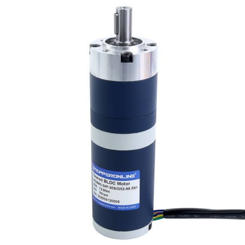 24V 60W 30.1RPM Dişli Fırçasız DC Motor 13.80Nm (1954.24oz.in) 99.5:1 Planet Dişli Kutusu