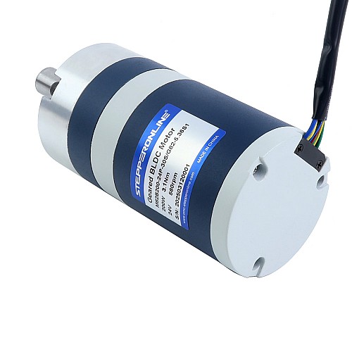 24V 200W 560RPM Dişli Fırçasız DC Motor 3.10Nm (439.00oz.in) 5.36:1 Planet Dişli Kutusu