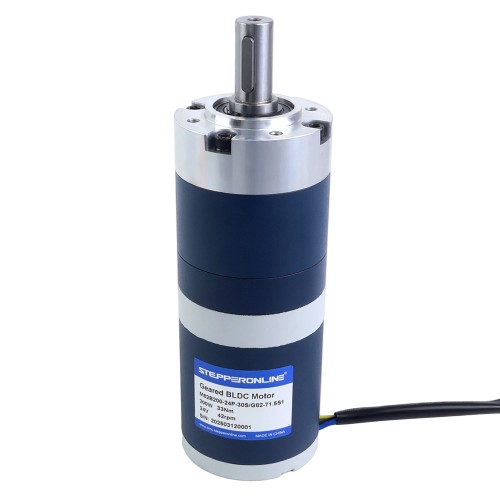 24V 200W 42RPM Dişli Fırçasız DC Motor 33.00Nm (4673.18oz.in) 71.5:1 Planet Dişli Kutusu