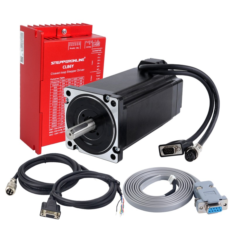 YS Serisi 1 Eksenli Kapalı Döngü Adımlayıcı Kiti V2.0 12.0Nm(1699.34oz.in) Nema 34 Motor 2.0 m Kablolar ve Sürücü ile