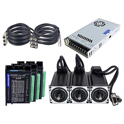 TS Serisi 3 Eksenli 3,0 Nm (424,83 oz.in) Nema 23 Kapalı Döngü Adım Motoru Kiti Güç Kaynağı ile