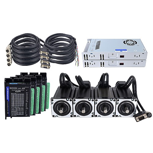 TS Serisi 4 Eksenli 4,0 Nm (566,56 oz.in) Nema 24 Kapalı Döngü Adım Motoru Kiti Güç Kaynağı ile