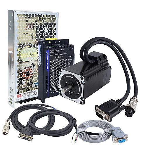 TES Serisi 1 Eksen 2,0Nm(283,22oz.in) Nema 23 Kapalı Devre Step Motor Seti & Sürücü CL57TE Güç Kaynağı ile - 1-CLTES20 | StepperOnline