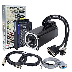 TES Serisi 1 Eksen 3,0Nm(424,83oz.in) Nema 23 Kapalı Devre Step Motor Seti & Sürücü CL57TE Güç Kaynağı ile