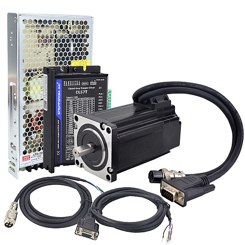 TS Serisi 1 Eksen 3,0 Nm (424,83 oz.in) Nema 24 Kapalı Döngü Adım Motoru Kiti Güç Kaynağı ile