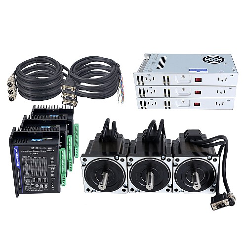 TS Serisi 3 Eksenli 4,30 Nm (608,93 oz.in) Nema 34 Kapalı Döngü Adım Motoru Kiti Güç Kaynağı ile