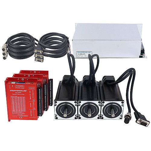 YS Serisi 3 Eksenli Kapalı Döngü Adımlayıcı CNC Kiti 3,00 Nm (424,83 oz.in) Nema 23 Motor, 2,0 m Kablolar ve Güç Kaynağı ile