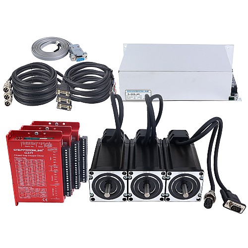 YS Serisi 3 Eksenli Kapalı Döngü Adımlayıcı CNC Kiti V2.0 3,00 Nm (424,83 oz.in) Nema 23 Motor, 2,0 m Kablolar ve Güç Kaynağı ile - 3-CLYS30-V20 | StepperOnline