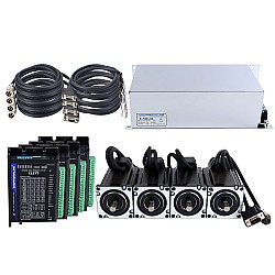 TS Serisi 4 Eksenli 3,0 Nm (424,83 oz.in) Nema 24 Kapalı Döngü Adım Motoru Kiti Güç Kaynağı ile