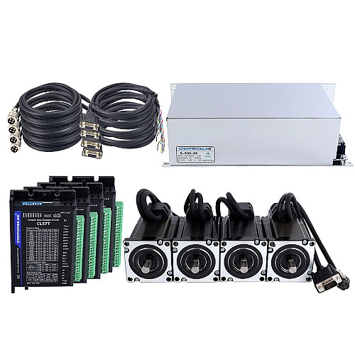 TS Serisi 4 Eksenli 3,0 Nm (424,83 oz.in) Nema 24 Kapalı Döngü Adım Motoru Kiti Güç Kaynağı ile