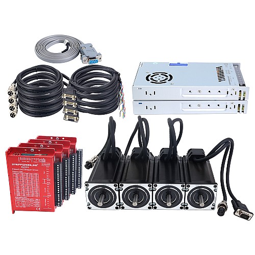 YS Serisi 4 Eksenli Kapalı Döngü Adımlayıcı CNC Kiti V2.0 3,00 Nm (424,83 oz.in) Nema 23 Motor, 2,0 m Kablolar ve Güç Kaynağı ile - 4-CLYS30-V20 | StepperOnline