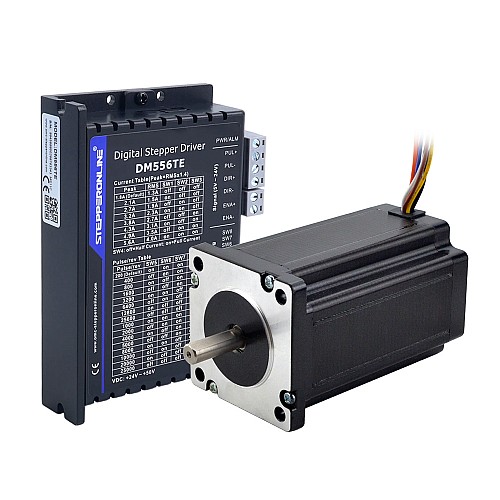 TES Series 1 Eksenli Adım Motorlu CNC Takımı 3,4Nm(481,48oz.in) Nema 24 Adım Motoru ve Sürücü DM556TE - 1-DM556TE-24HS39 | StepperOnline