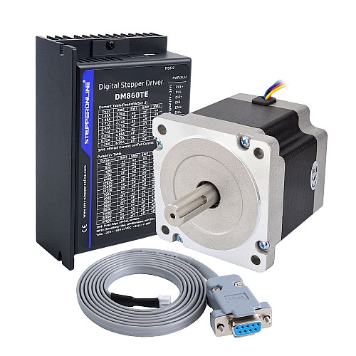 TES Serisi 1 Eksen Step Motor CNC Kiti 4,5Nm(637,25oz.in) Nema 34 Step Motor ve Sürücü DM860TE - 1-DM860TE-34HS31 | StepperOnline