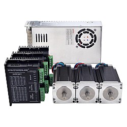 3 Eksenli Step Motor CNC Kiti 3.0Nm (425oz.in) 4.2A Nema 23 Step Motor ve Sürücü DM556T ve 48V Güç Kaynağı