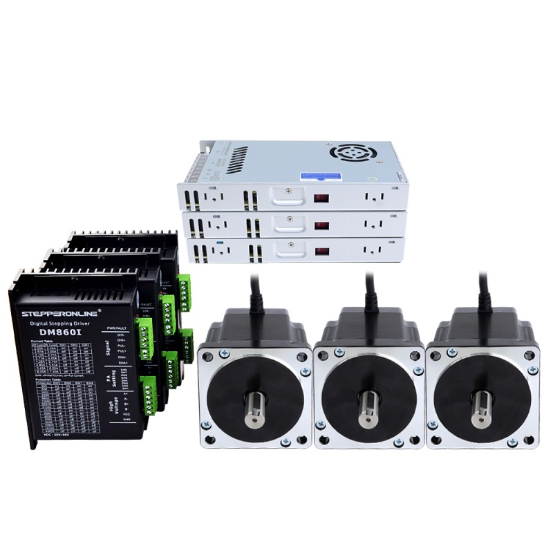 3 Eksenli Step Motor CNC Kiti 8,0 Nm (1132,89 oz.in) Nema 34 Step Motor ve Sürücü ve 60 V Güç Kaynağı