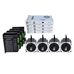 4 Eksenli Step Motor CNC Kiti 8,0 Nm (1132,89 oz.in) Nema 34 Step Motor ve Sürücü ve 60 V Güç Kaynağı
