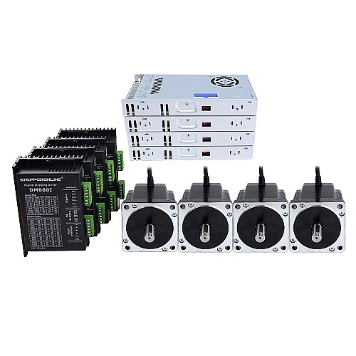 4 Eksenli Step Motor CNC Kiti 8,0 Nm (1132,89 oz.in) Nema 34 Step Motor ve Sürücü ve 60 V Güç Kaynağı
