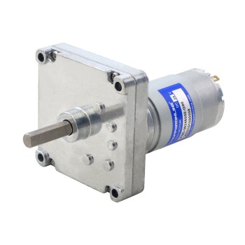 Fırçalı 24V DC Dişli Motoru 20Kg.cm/55RPM 90:1 Dikdörtgen Mahmuzlu Dişli Kutusu