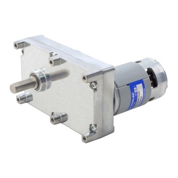 Fırçalı 12V DC Dişli Motoru 100Kg.cm/4RPM 590:1 Dikdörtgen Mahmuzlu Dişli Kutusu