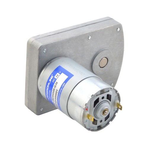 CN Satışta - Fırçalı 24V DC Dişli Motoru 7Kg.cm/100RPM 36:1 Dikdörtgen Mahmuzlu Şanzıman