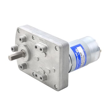 Fırçalı 24V DC Dişli Motoru 7Kg.cm/100RPM 36:1 Dikdörtgen Mahmuzlu Şanzıman