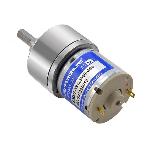 Fırçalı 12V DC Dişli Motoru 4Kg.cm/50RPM 60:1 Düz Şanzıman