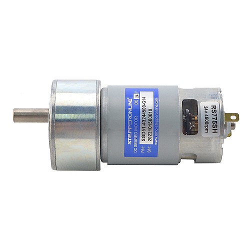 Fırçalı 24V DC Dişli Motoru 5Kg.cm/245RPM 14:1 Düz Dişli Kutusu