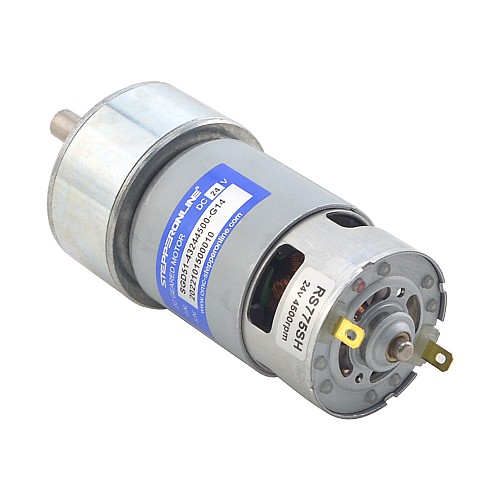 Fırçalı 24V DC Dişli Motoru 5Kg.cm/245RPM 14:1 Düz Dişli Kutusu