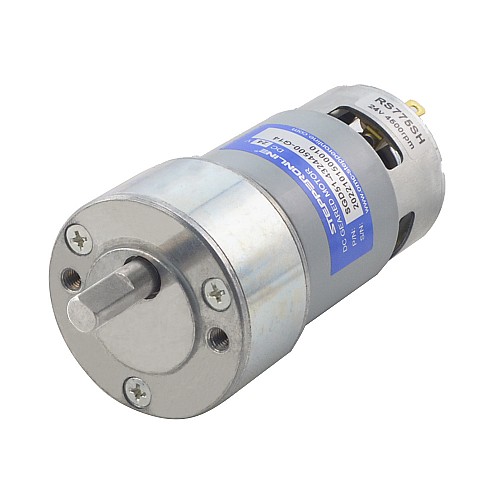 Fırçalı 24V DC Dişli Motoru 5Kg.cm/245RPM 14:1 Düz Dişli Kutusu