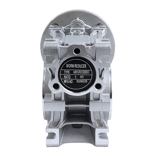 MRVR030 Sonsuz Dişli Kutusu 80:1 Oran Φ9mm Giriş Mili ve 56B14 Motor Giriş Flanşı
