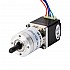 Nema 11 Step Motor L=31mm Arka Şaft, Vida Deliği ve 27:1 Dişli Oranı ile
