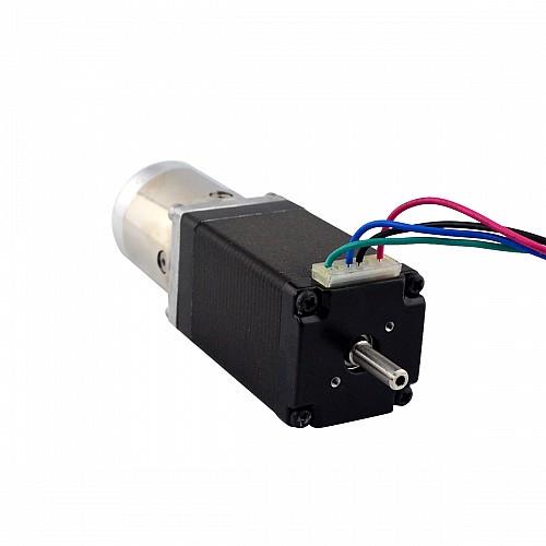 Nema 11 Step Motor L=51mm Arka Şaft, Vida Deliği ve 14:1 Dişli Oranı ile Nema 11 Step Motor L=51mm Arka Şaft, Vida Deliği ve 14:1 Dişli Oranı ile