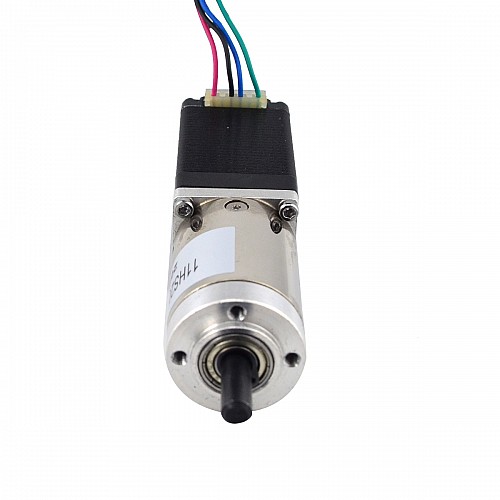 Nema 11 Step Motor L=51mm Arka Şaft, Vida Deliği ve 51:1 Dişli Oranı ile