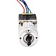 Nema 11 Step Motor L=31mm Arka Şaft, Vida Deliği ve 27:1 Dişli Oranı ile