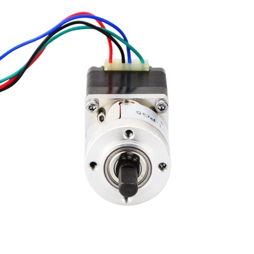 Nema 11 Step Motor L=31mm Arka Şaft, Vida Deliği ve 5:1 Dişli Oranı ile