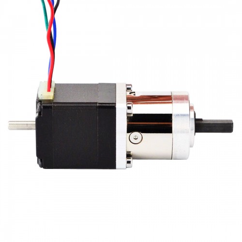 Nema 11 Step Motor L=31mm Arka Şaft, Vida Deliği ve 5:1 Dişli Oranı ile