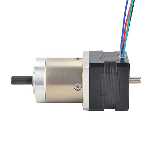 Nema 14 Çift Şaftlı Step Motor Bipolar L=28mm Dişli Oranı 19:1 Planet Dişli Kutusu 9,5mm Arka Şaft Uzunluğu