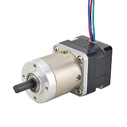 Nema 14 Çift Şaftlı Step Motor Bipolar L=28mm Dişli Oranı 19:1 Planet Dişli Kutusu 9,5mm Arka Şaft Uzunluğu