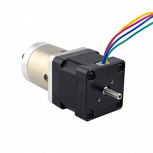 Nema 14 Step Motor L=34mm Arka Şaft, Vida Deliği ve Dişli Oranı 19:1 Şanzıman